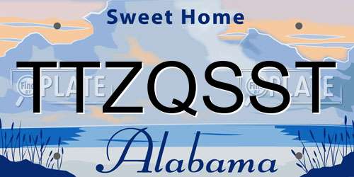 TTZQSST Alabama License Plate