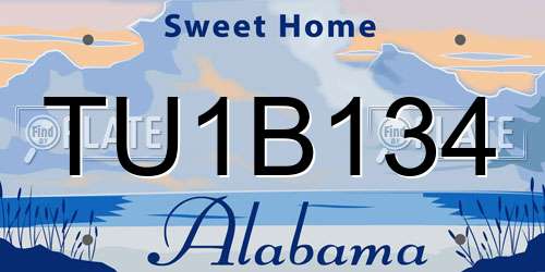 TU1B134 Alabama License Plate