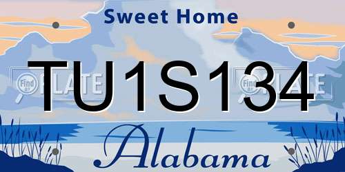 TU1S134 Alabama License Plate