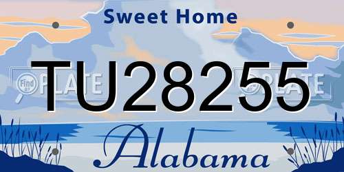 TU28255 Alabama License Plate