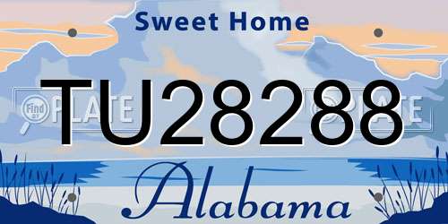 TU28288 Alabama License Plate