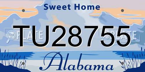 TU28755 Alabama License Plate