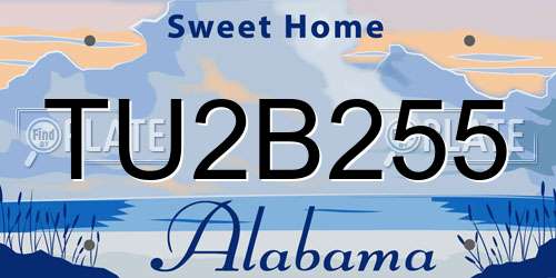 TU2B255 Alabama License Plate
