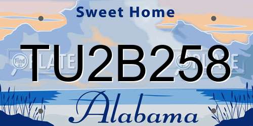 TU2B258 Alabama License Plate