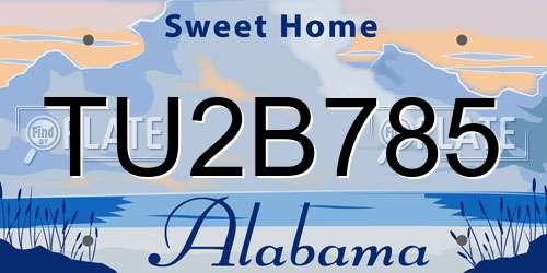 TU2B785 Alabama License Plate