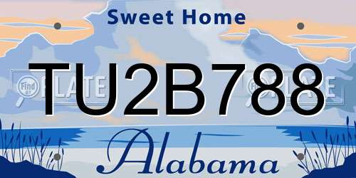 TU2B788 Alabama License Plate