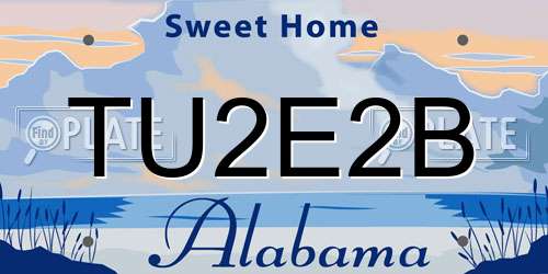 TU2E2B Alabama License Plate
