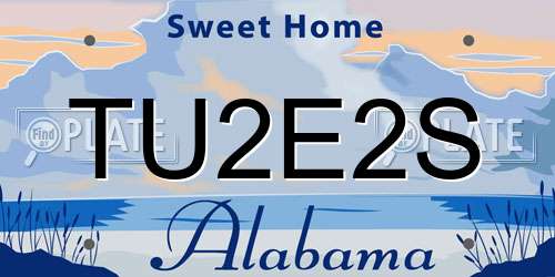 TU2E2S Alabama License Plate