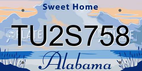 TU2S758 Alabama License Plate
