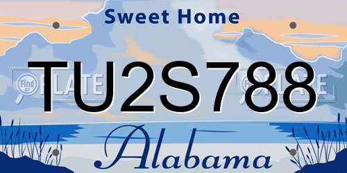 TU2S788 Alabama License Plate