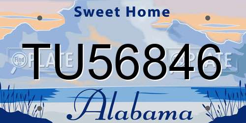 TU56846 Alabama License Plate