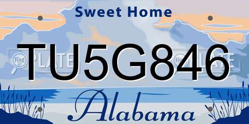 TU5G846 Alabama License Plate