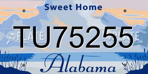 TU75255 Alabama License Plate