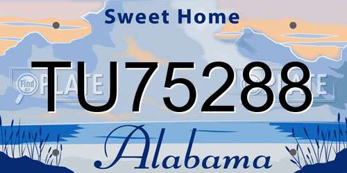 TU75288 Alabama License Plate