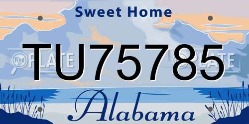 TU75785 Alabama License Plate