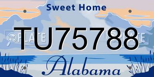 TU75788 Alabama License Plate