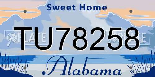 TU78258 Alabama License Plate