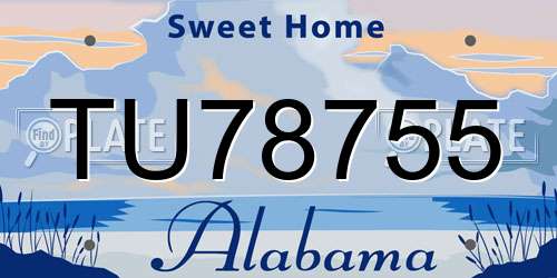 TU78755 Alabama License Plate