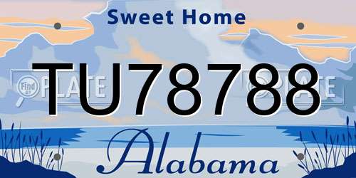 TU78788 Alabama License Plate