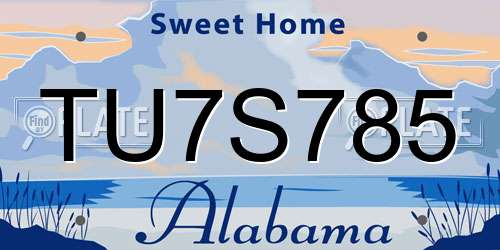 TU7S785 Alabama License Plate