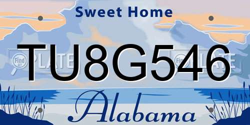 TU8G546 Alabama License Plate