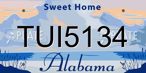TUI5134 Alabama License Plate