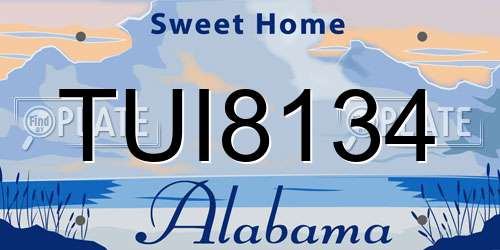 TUI8134 Alabama License Plate