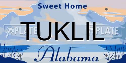 TUKLIL Alabama License Plate
