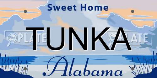 TUNKA Alabama License Plate