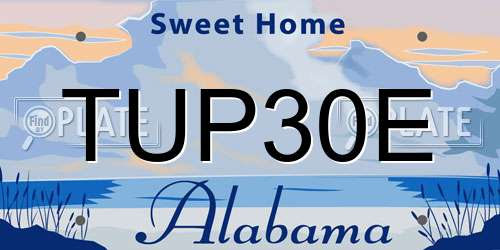 TUP30E Alabama License Plate