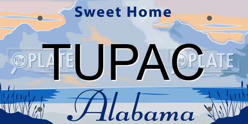 TUPAC Alabama License Plate