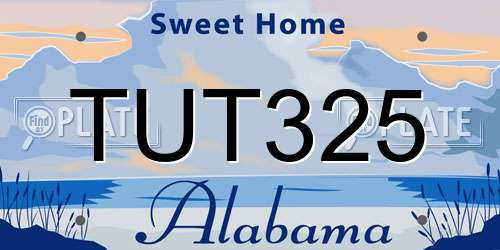 TUT325 Alabama License Plate