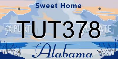 TUT378 Alabama License Plate