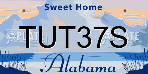 TUT37S Alabama License Plate