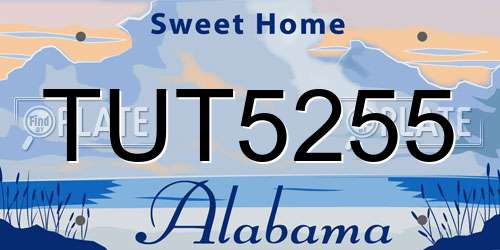 TUT5255 Alabama License Plate