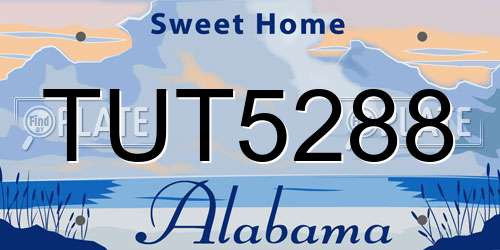 TUT5288 Alabama License Plate