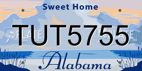 TUT5755 Alabama License Plate