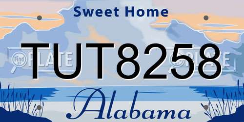 TUT8258 Alabama License Plate