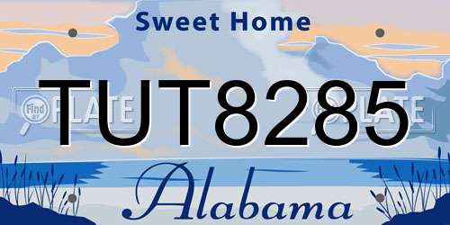 TUT8285 Alabama License Plate