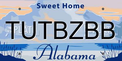 TUTBZBB Alabama License Plate