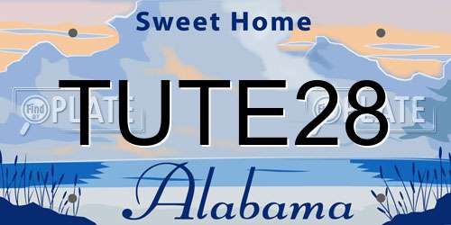 TUTE28 Alabama License Plate