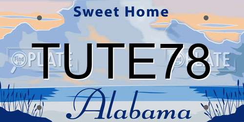 TUTE78 Alabama License Plate