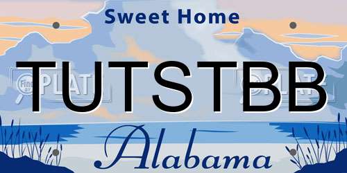 TUTSTBB Alabama License Plate