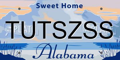 TUTSZSS Alabama License Plate