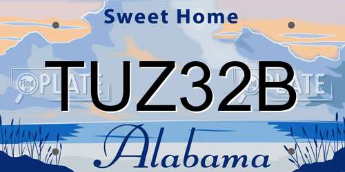 TUZ32B Alabama License Plate