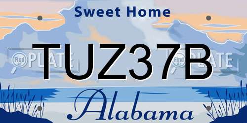 TUZ37B Alabama License Plate