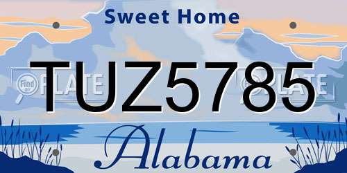 TUZ5785 Alabama License Plate