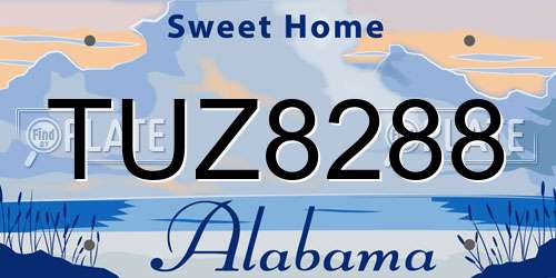 TUZ8288 Alabama License Plate