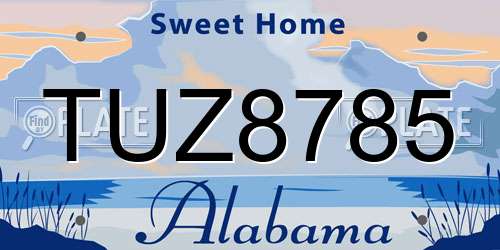 TUZ8785 Alabama License Plate