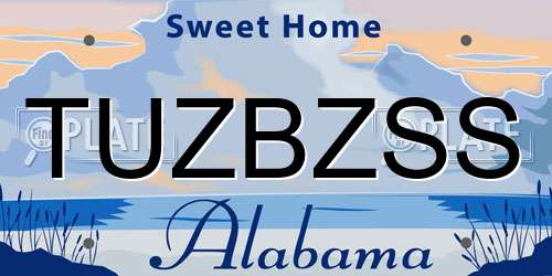 TUZBZSS Alabama License Plate